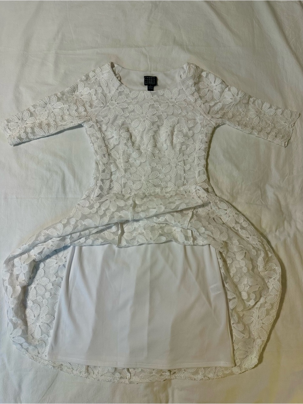 Rabbit Rabbit Rabbit White Lace Overlay Dress - Picture 3 of 10